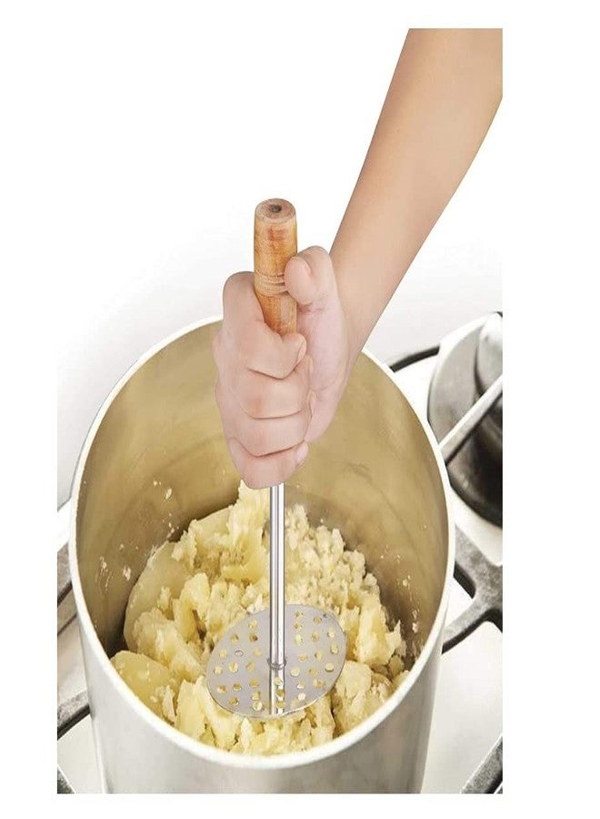 Dynore هراسة باف باجي من الفولاذ المقاوم للصدأ من داينور بمقبض خشبي - لغلي البطاطس والخضراوات الأخرى - Image 3